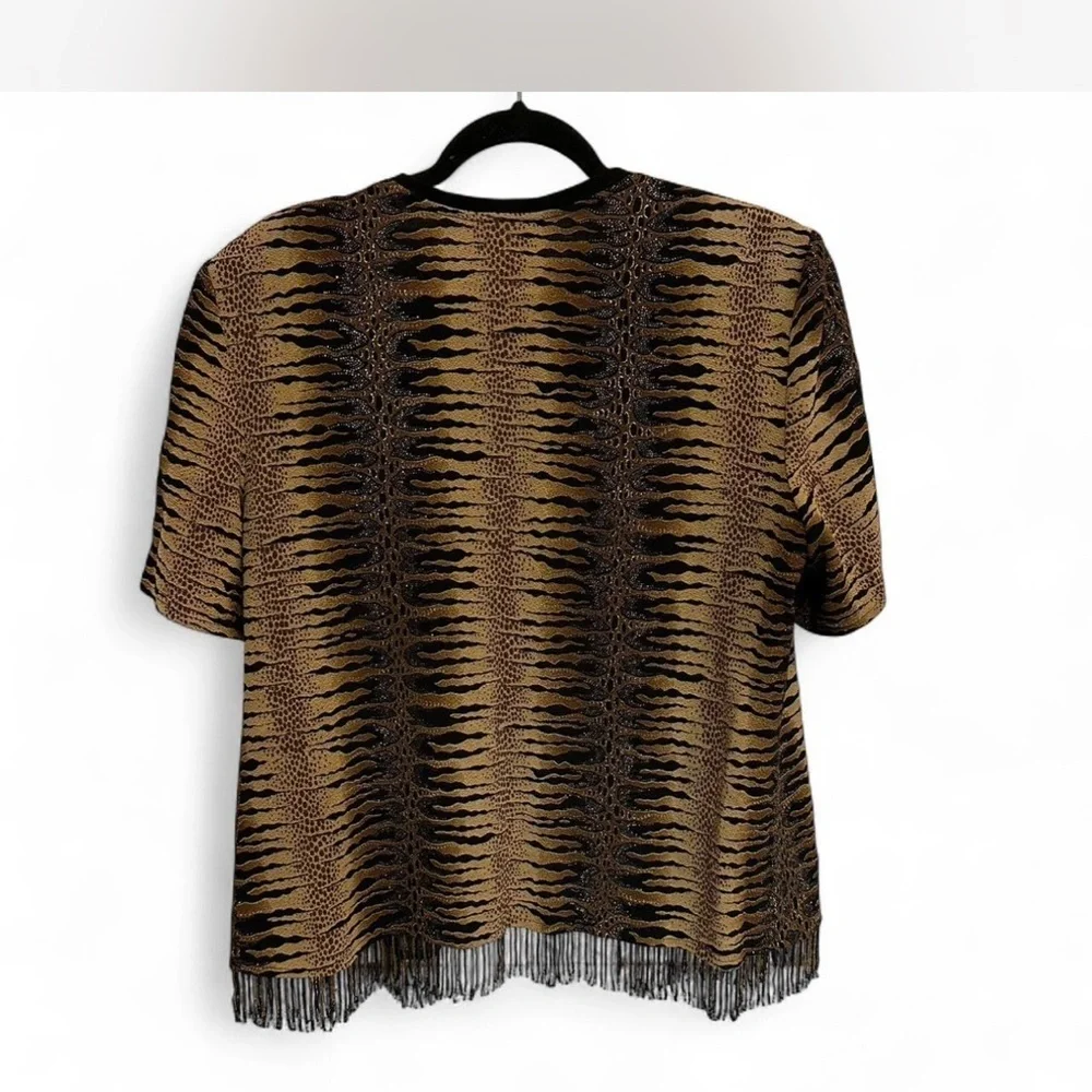Joseph Ribkoff Brown/Black/Gold Cardigan - Picture 2 of 7